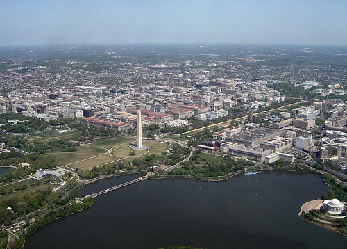 The National Mall in Washington D.C. The George Washington Monument